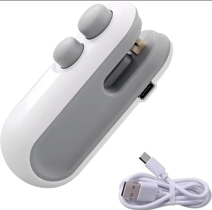Portable USB Bag Sealer with Cutter | Food Freshness Heat Sealing Tool