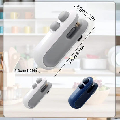 Portable USB Bag Sealer with Cutter | Food Freshness Heat Sealing Tool