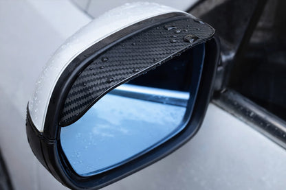 Car Side Mirror Rain Visor | Waterproof Carbon Style Guard – Pair