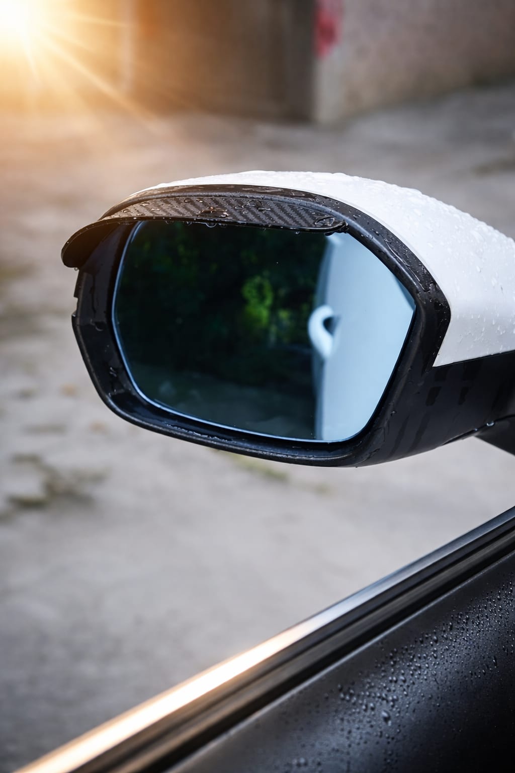 Car Side Mirror Rain Visor | Waterproof Carbon Style Guard – Pair